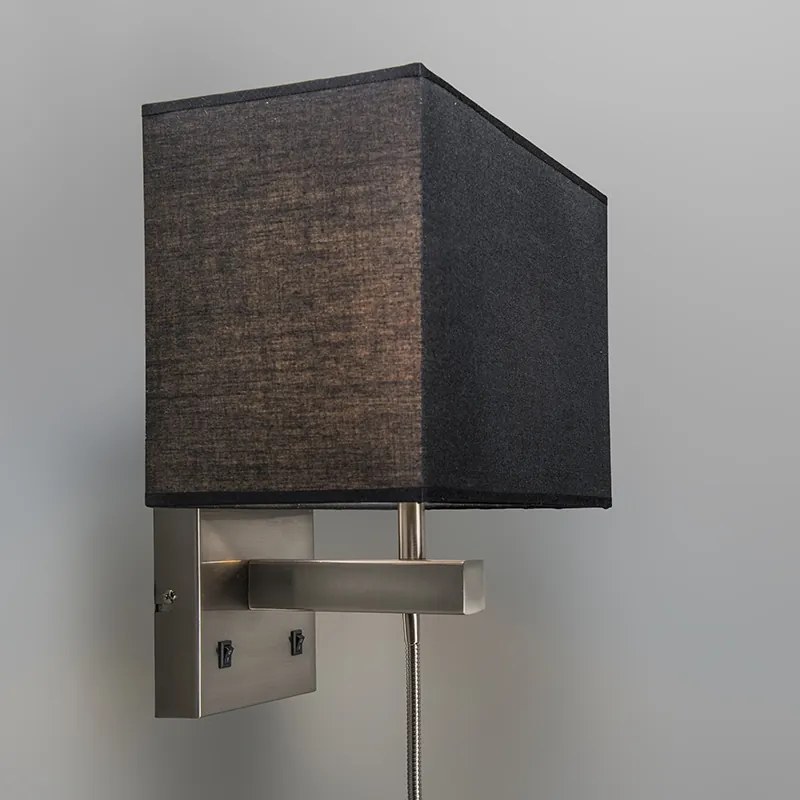 LED Conjunto de 2 Apliques de Parede em Aço com Abajur Moderno