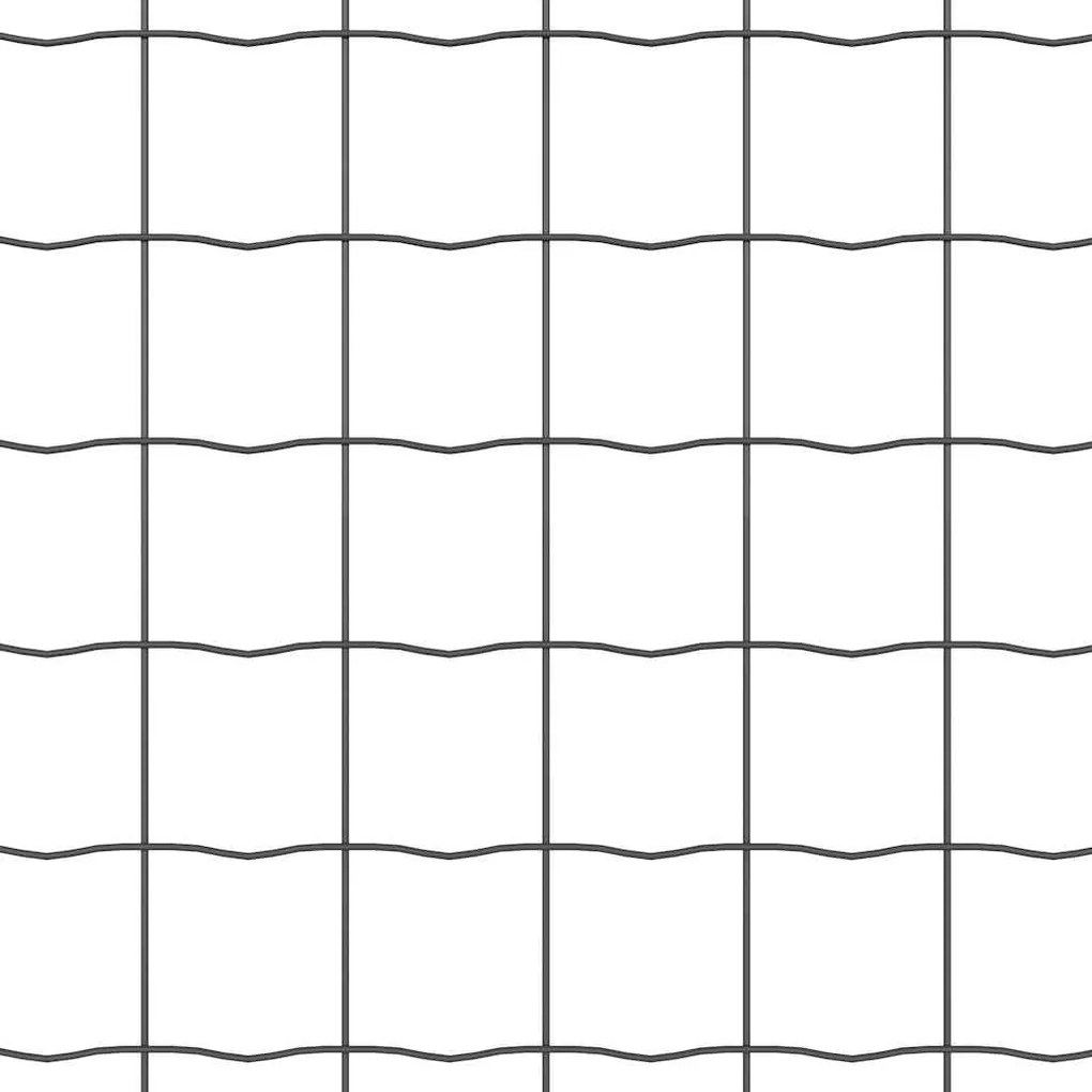Cerca Euro da com 7 Postes em Espeto, 1,5 x 10 m, Aço Galvanizado Cinz