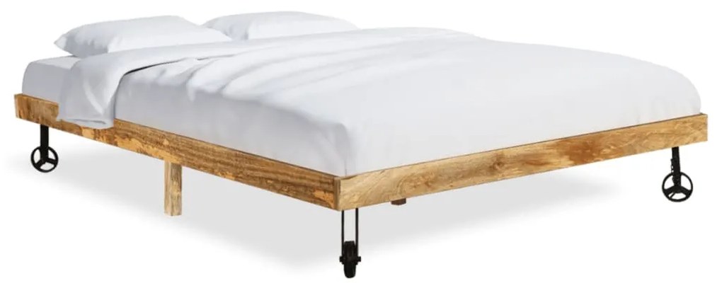vidaXL Estrutura de cama madeira de mangueira maciça 200x200 cm