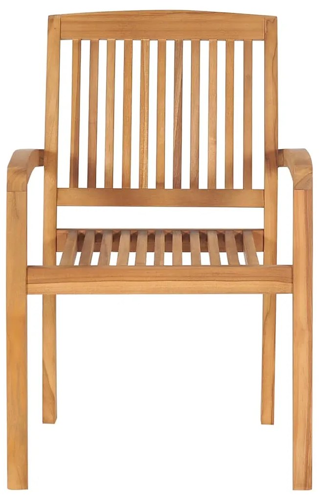 Cadeiras de jardim empiháveis c/ almofadões 8 pcs teca maciça