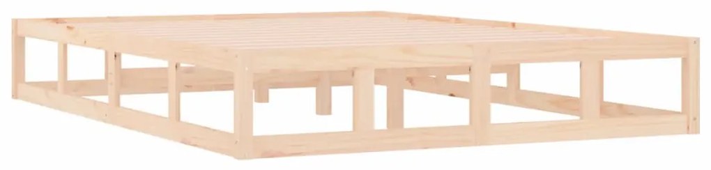 Estrutura de cama casal 135x190 cm madeira maciça
