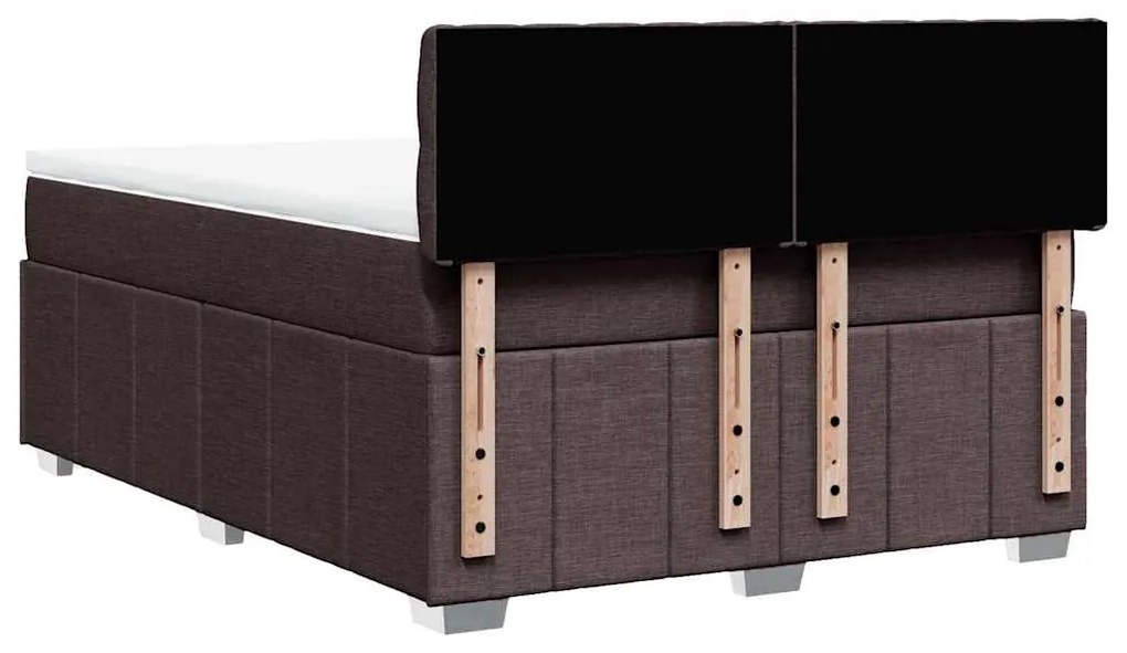 Cama com molas/colchão 140x190 cm tecido castanho-escuro