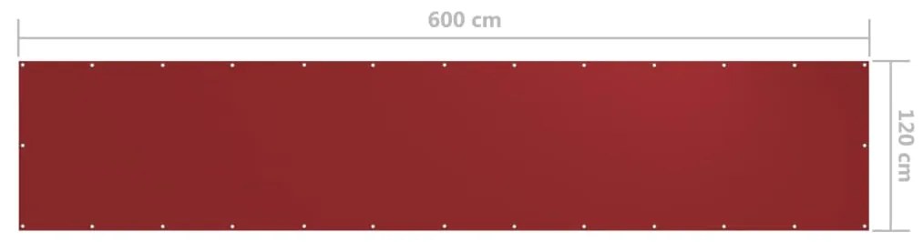 Tela de varanda 120x600 cm tecido Oxford vermelho