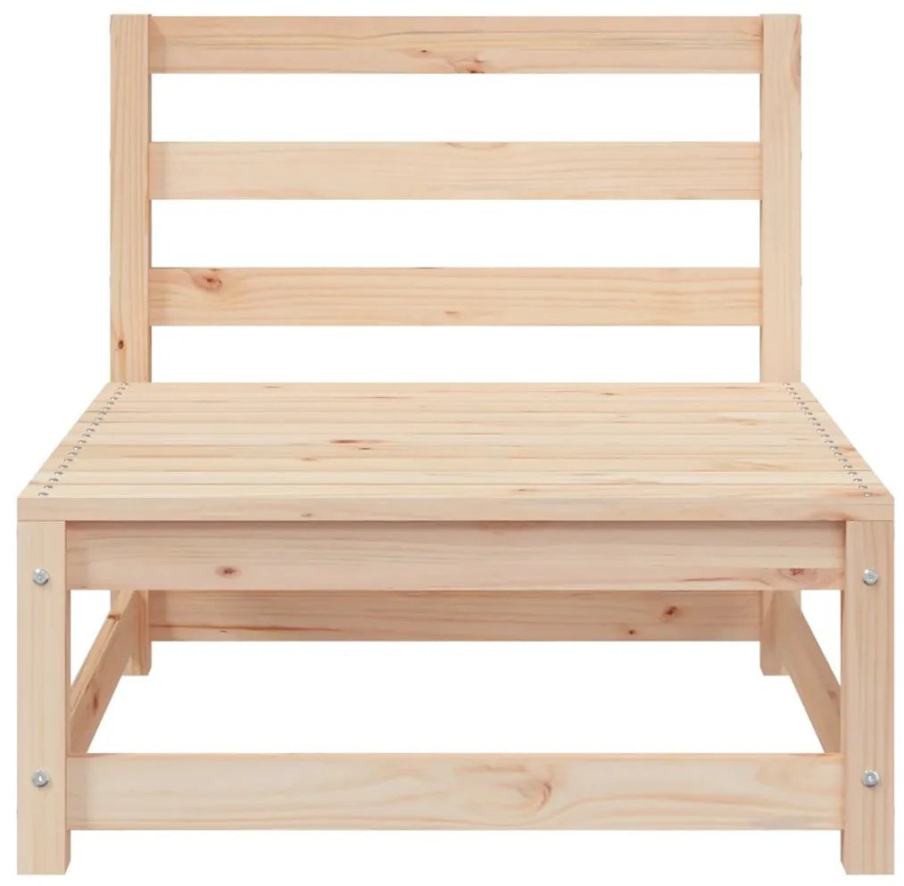 Sofá de 3 lugares para jardim madeira de pinho maciça