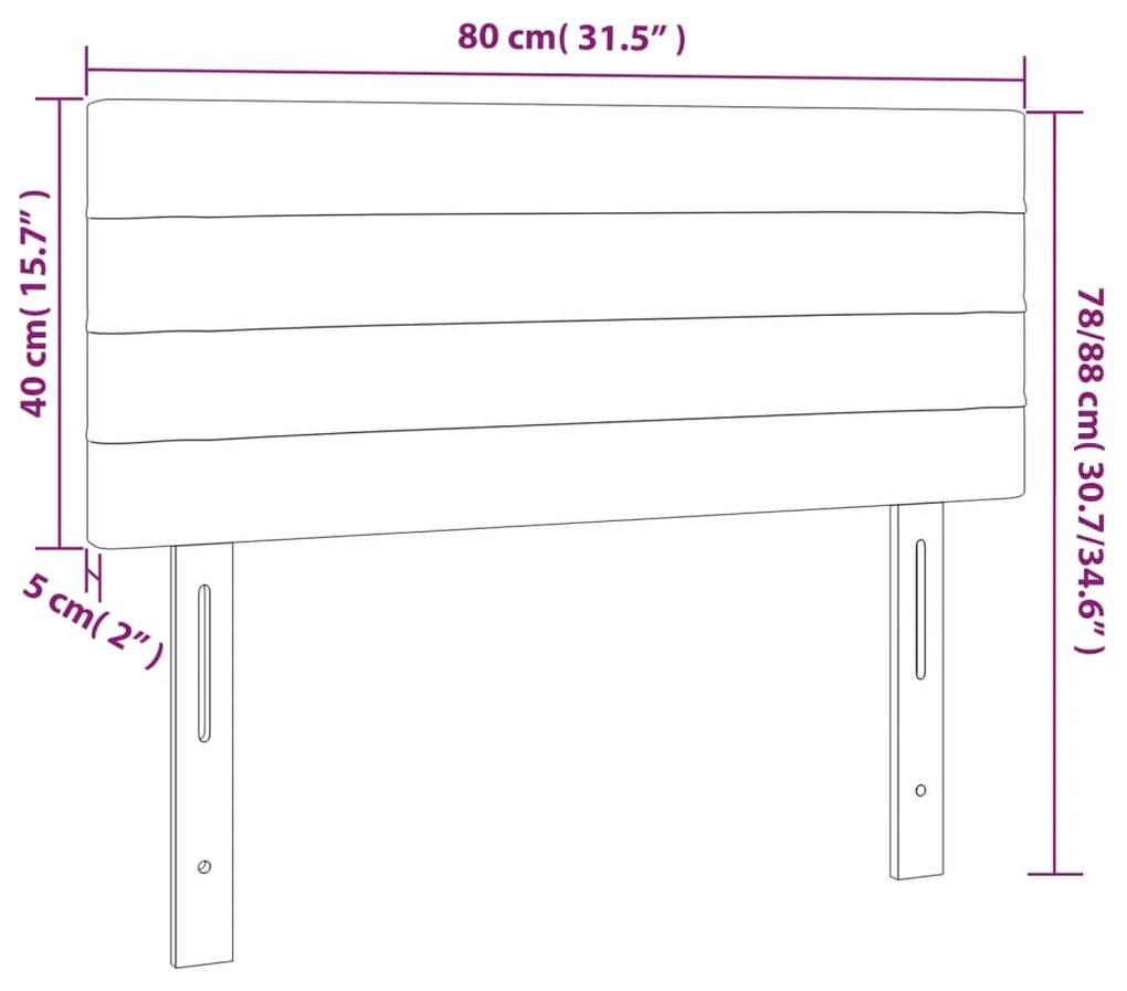 Cabeceira de cama tecido 80x5x78/88 cm castanho