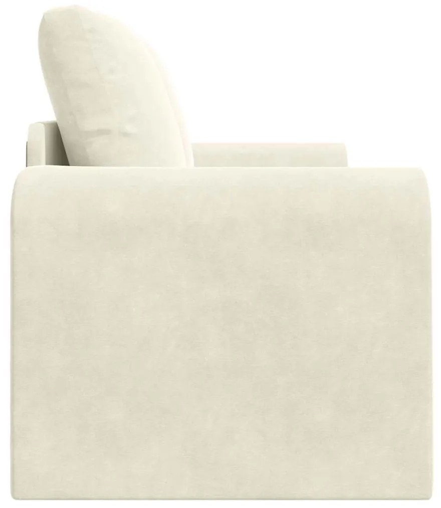 Sofá-Cama 2 em 1 Creme 148x71x83 cm Veludo