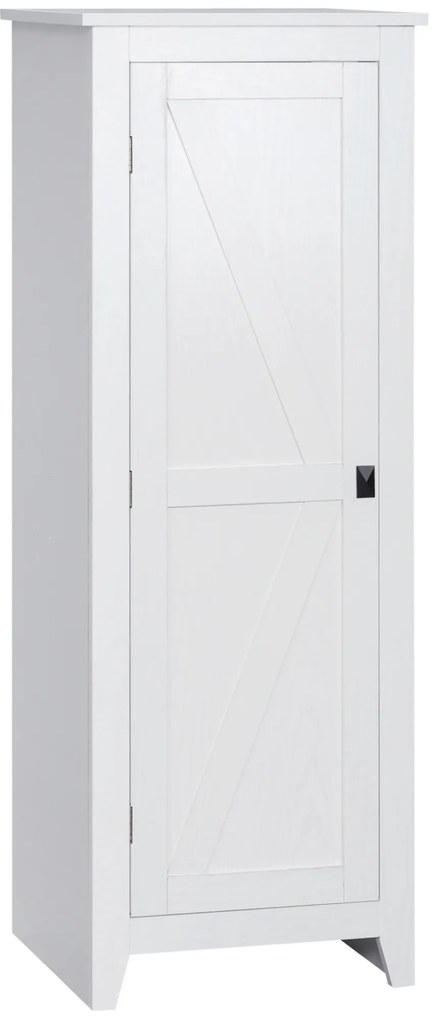 HOMCOM Armário de Armazenamento para Cozinha Móvel de Armazenamento Banheiro Clássico 3 Prateleiras Ajustáveis 120 cm Madeira Branco | Aosom Portugal