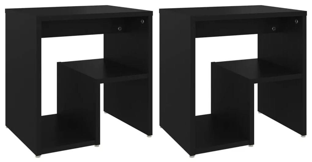 Mesas de cabeceira 2 pcs 40x30x40 cm contraplacado preto