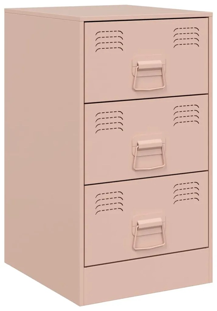 Mesas de cabeceira 2 pcs 34,5x39x62 cm aço rosa