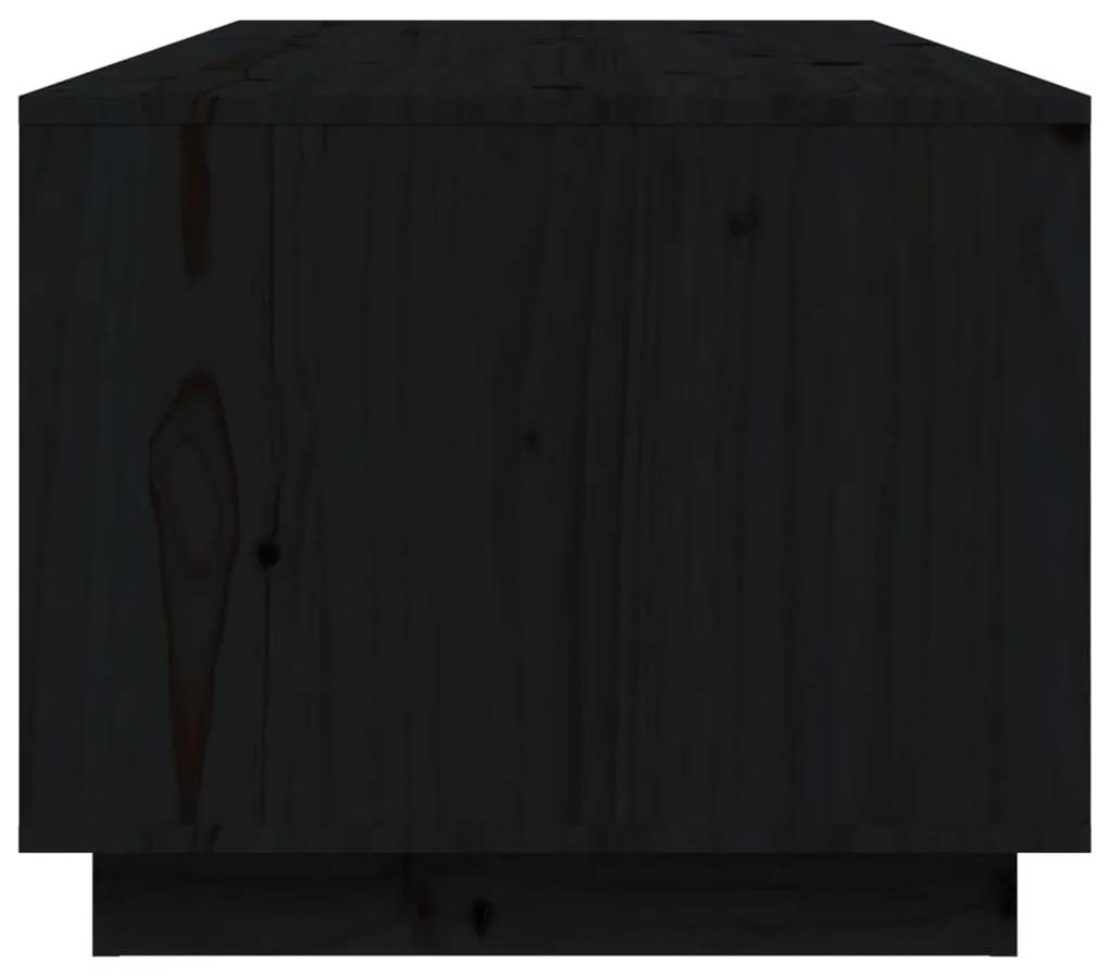 Mesa de centro 100x50x41 cm madeira de pinho maciça preto