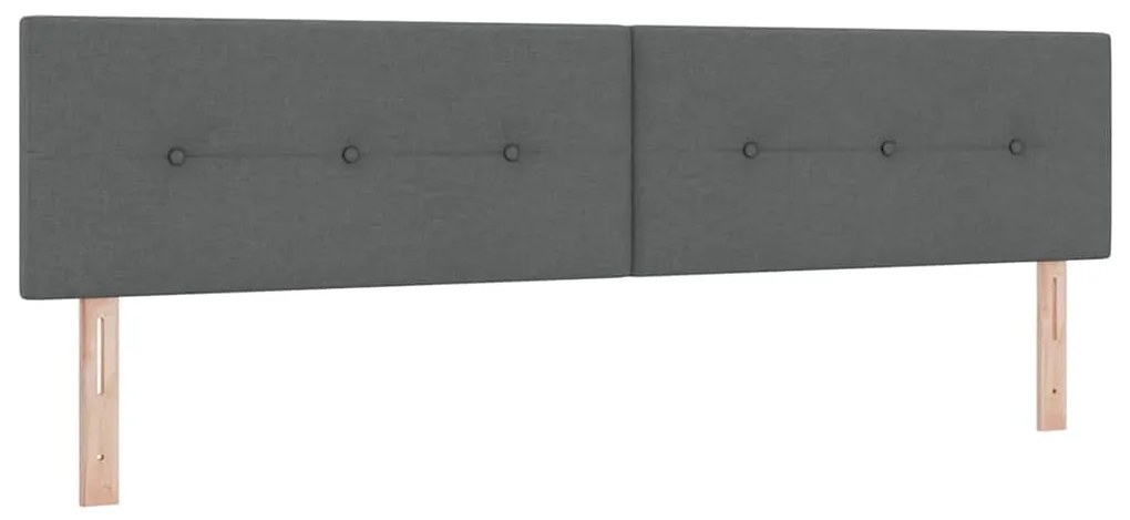 Cama Box Cinza Escuro com Colchão, 200x200 cm, Tecido