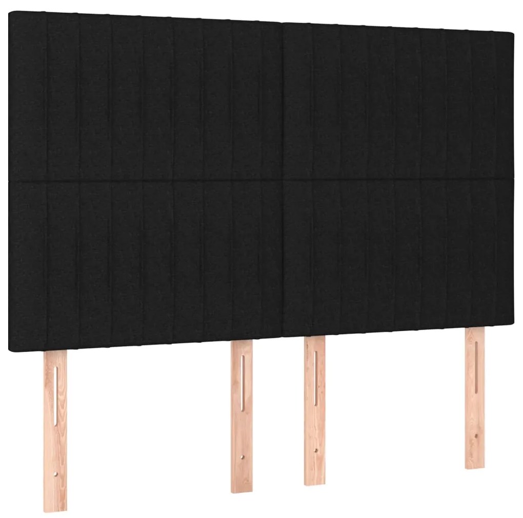Estrutura de cama sem colchão 140x200 cm tecido preto