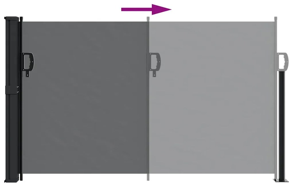 Toldo lateral retrátil 117x300 cm preto