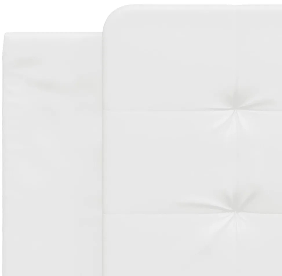 Cama com colchão 180x200 cm couro artificial branco