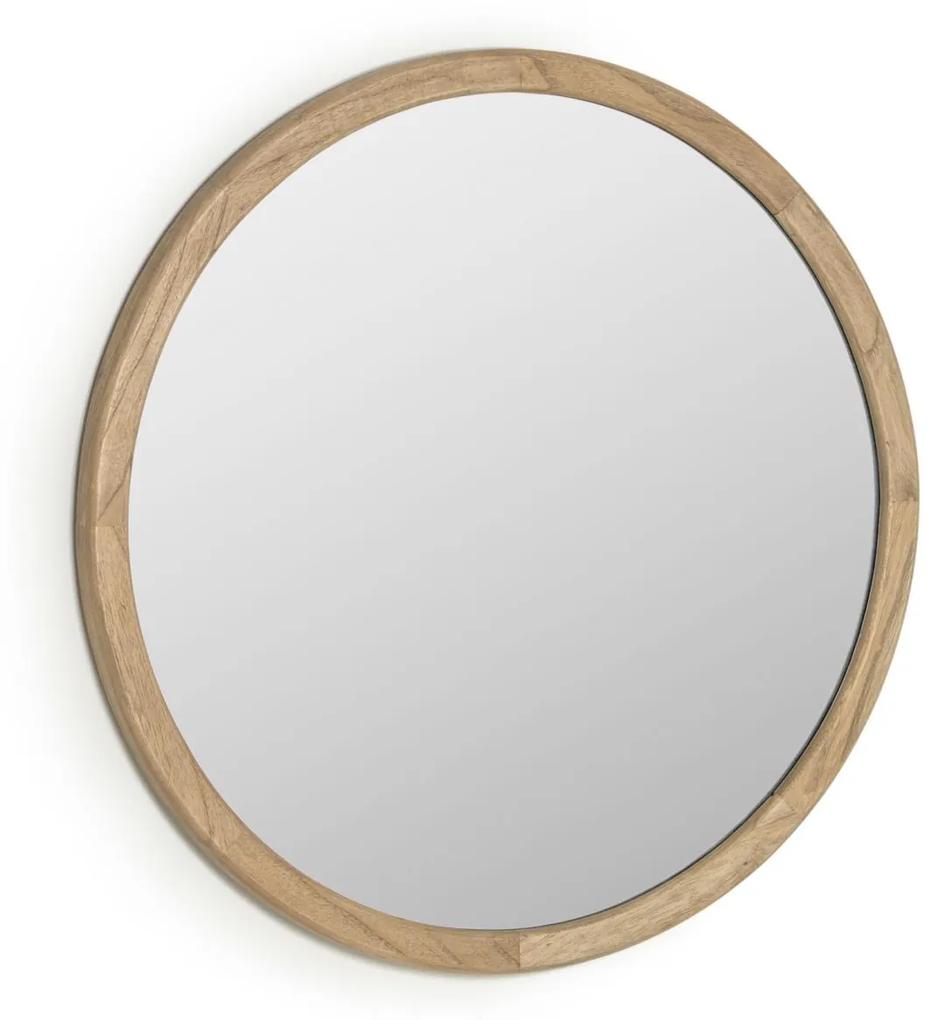 Kave Home - Espelho redondo Alum madeira maciça mindi Ø 80 cm