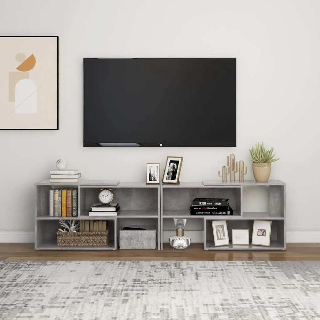 Móvel de TV 149x30x52 cm derivados de madeira cinzento-cimento