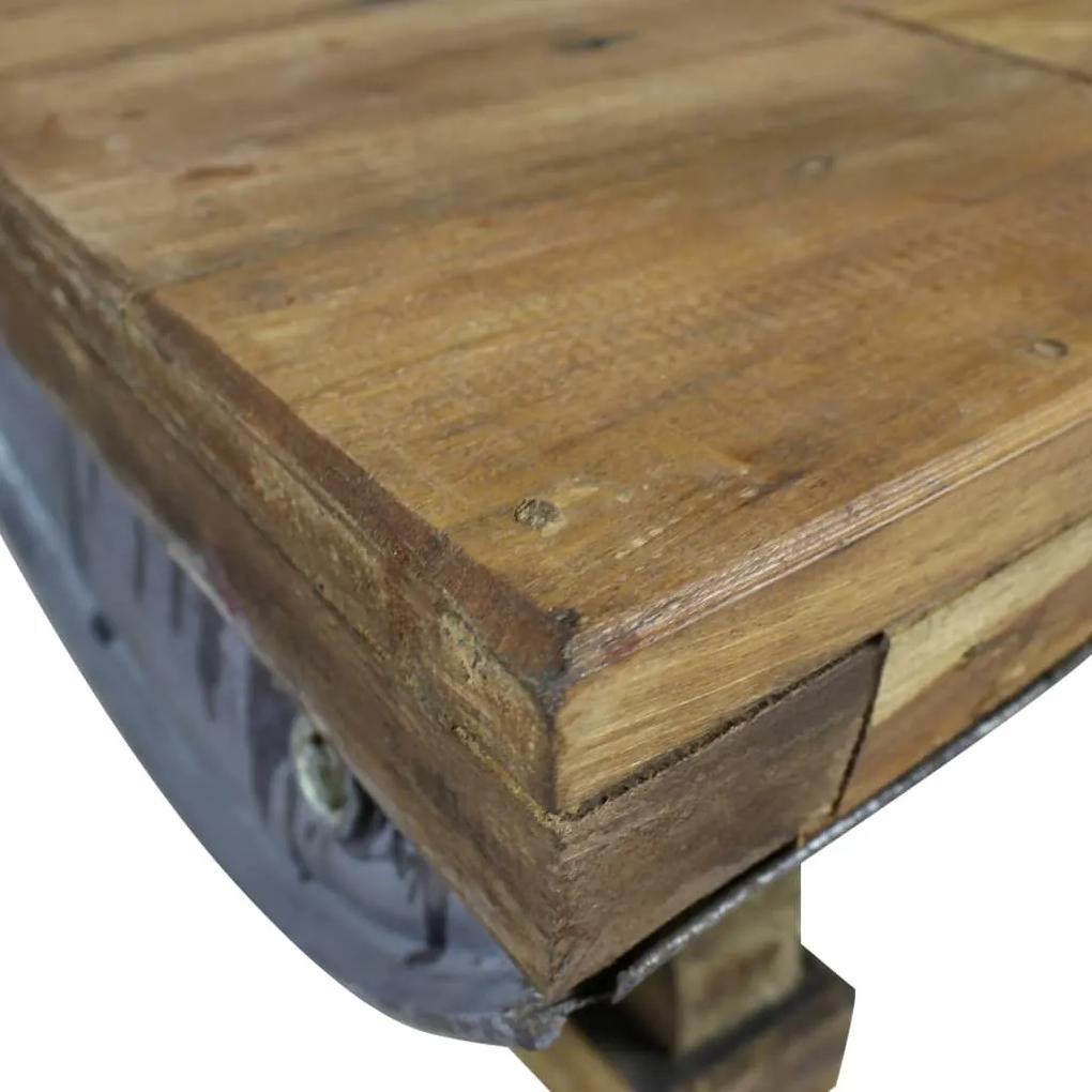 Mesa de centro madeira reciclada maciça 90x50x35 cm