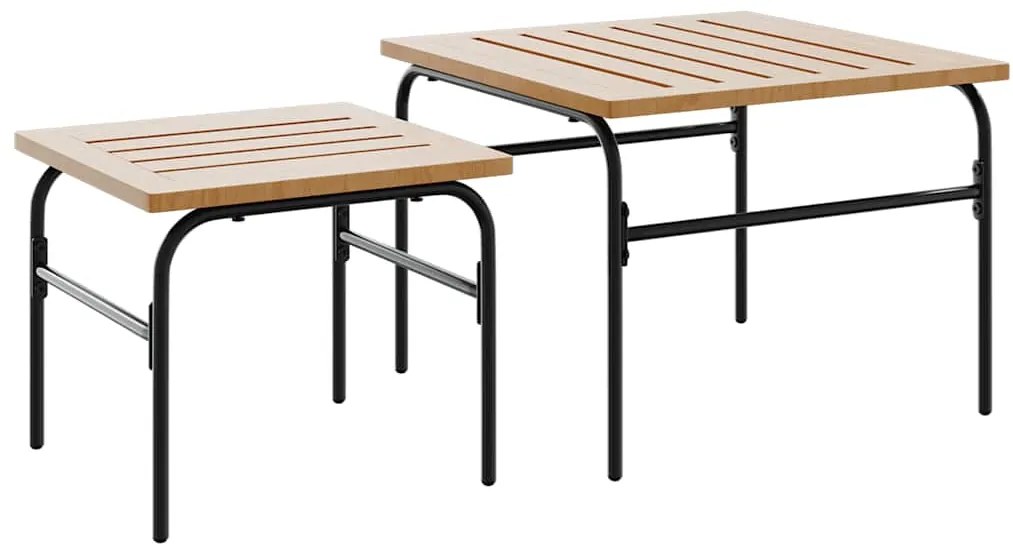 5 pcs conjunto mobiliário de varanda com almofadões aço preto