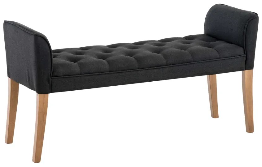 Banco estofado Cleopatra 64 x 128 x 43 cm Cinzento escuro