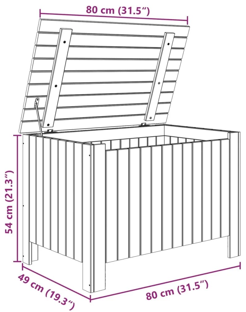 Caixa de arrumação com tampa RANA 80x49x54 cm pinho maciço