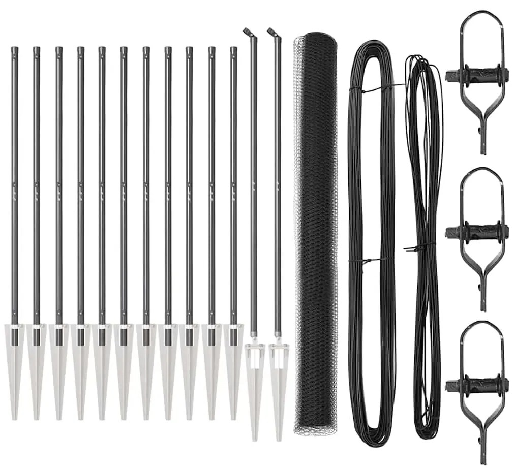Conjunto de Cercas Conjunto de 2 Cinza Metal 25 x 1,5 m Durável