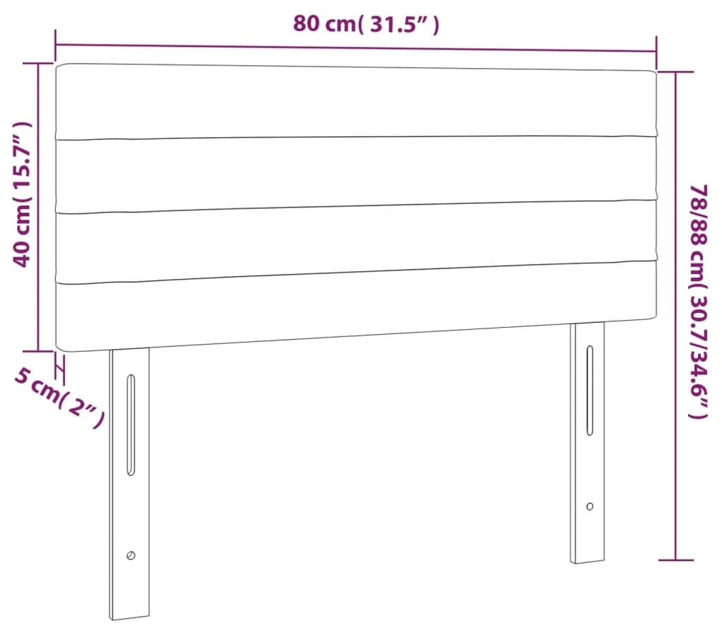 Cabeceira de cama veludo 80x5x78/88 cm cinzento-escuro