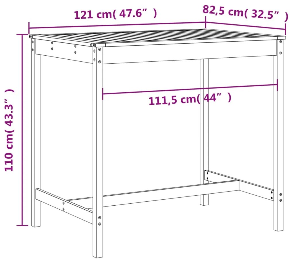 5 pcs conjunto de bar para jardim pinho maciço cinzento