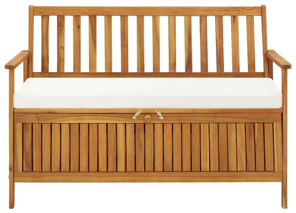Banco armazenamento p/ jardim madeira acácia XL 120x63x84 cm