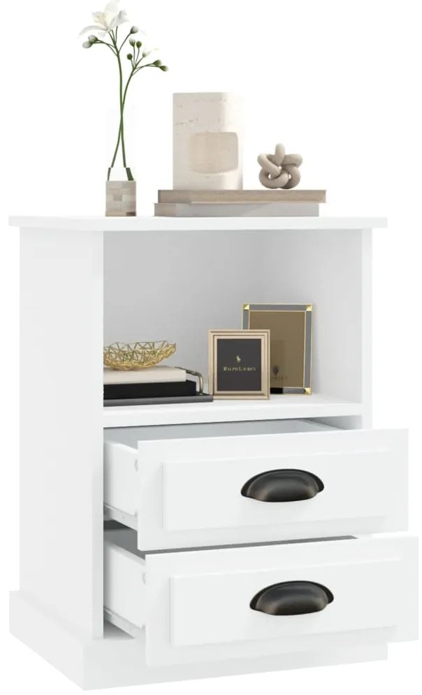 Mesas de cabeceira 2 pcs 43x36x60 cm branco