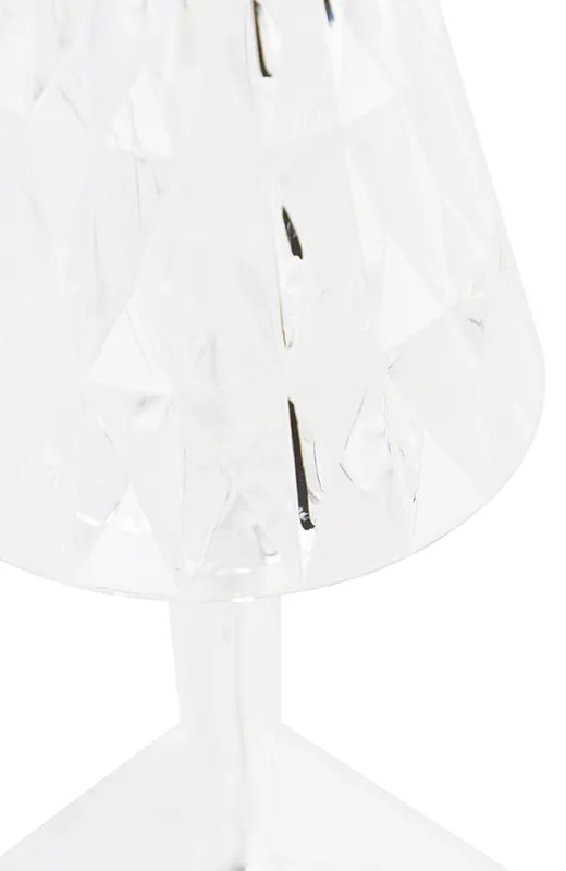 Candeeiro de mesa transparente incl. LED IP54 recarregável - Crystal Clássico / Antigo