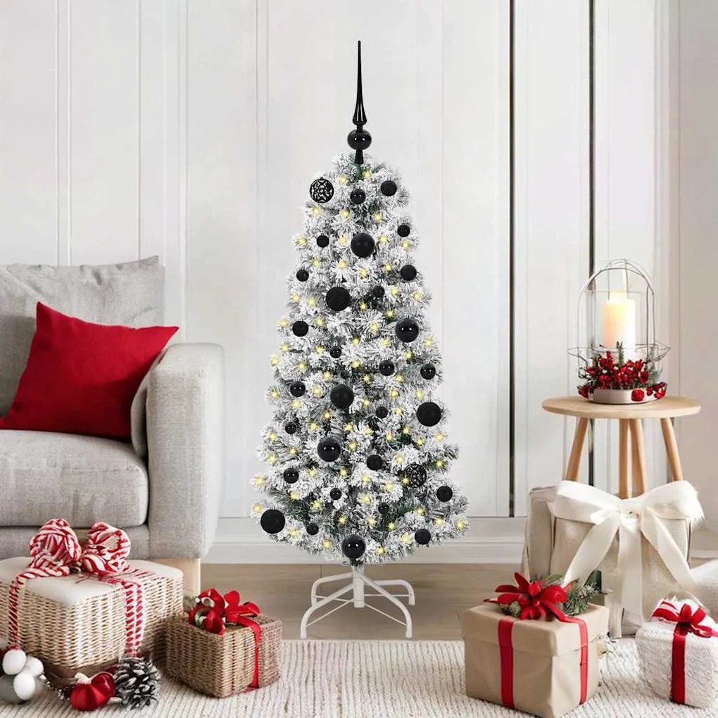 vidaXL Árvore de Natal Articulada Artificial Verde e Branco 120 cm
