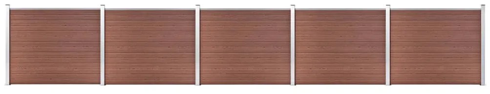 Conjunto painel de cerca 872x146 cm WPC castanho