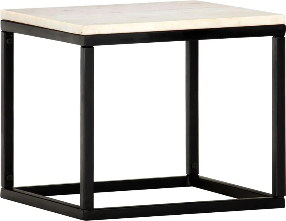 vidaXL Mesa de centro 40x40x35cm pedra genuína textura mármore branco