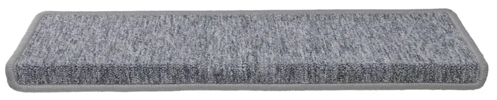 Tapete/carpete para degraus 15 pcs 65x21x4 cm branco e cinzento