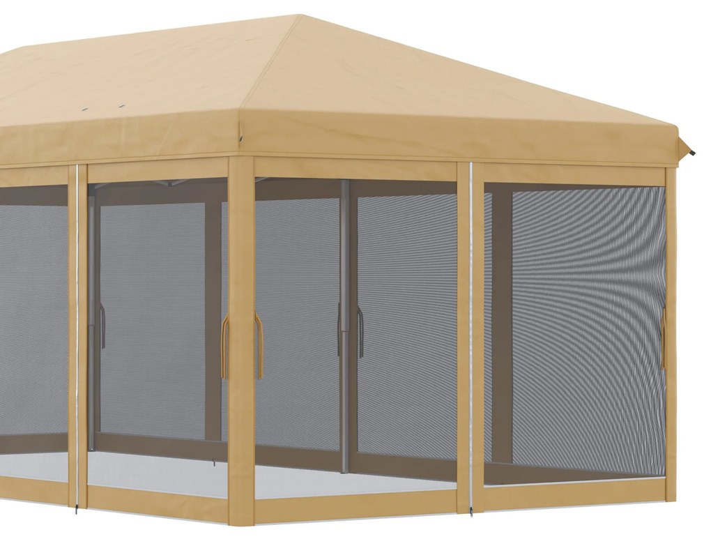 Outsunny Tenda para Festas 6x3 m Tenda de Jardim com 6 Mosquiteiros Bo