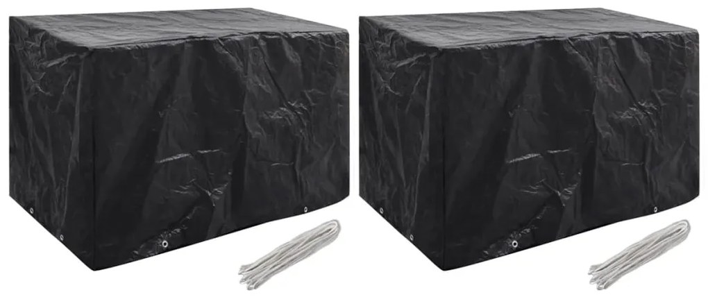 Capas para mobiliário de jardim 2 pcs 8 ilhós 140x70x90 cm