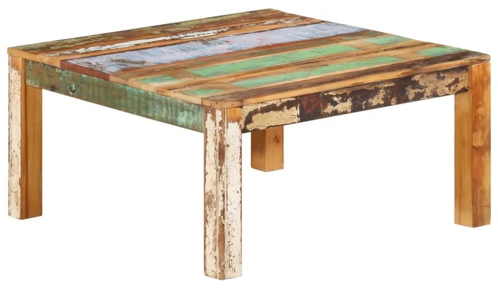 Mesa de centro 80x80x40 cm madeira recuperada maciça