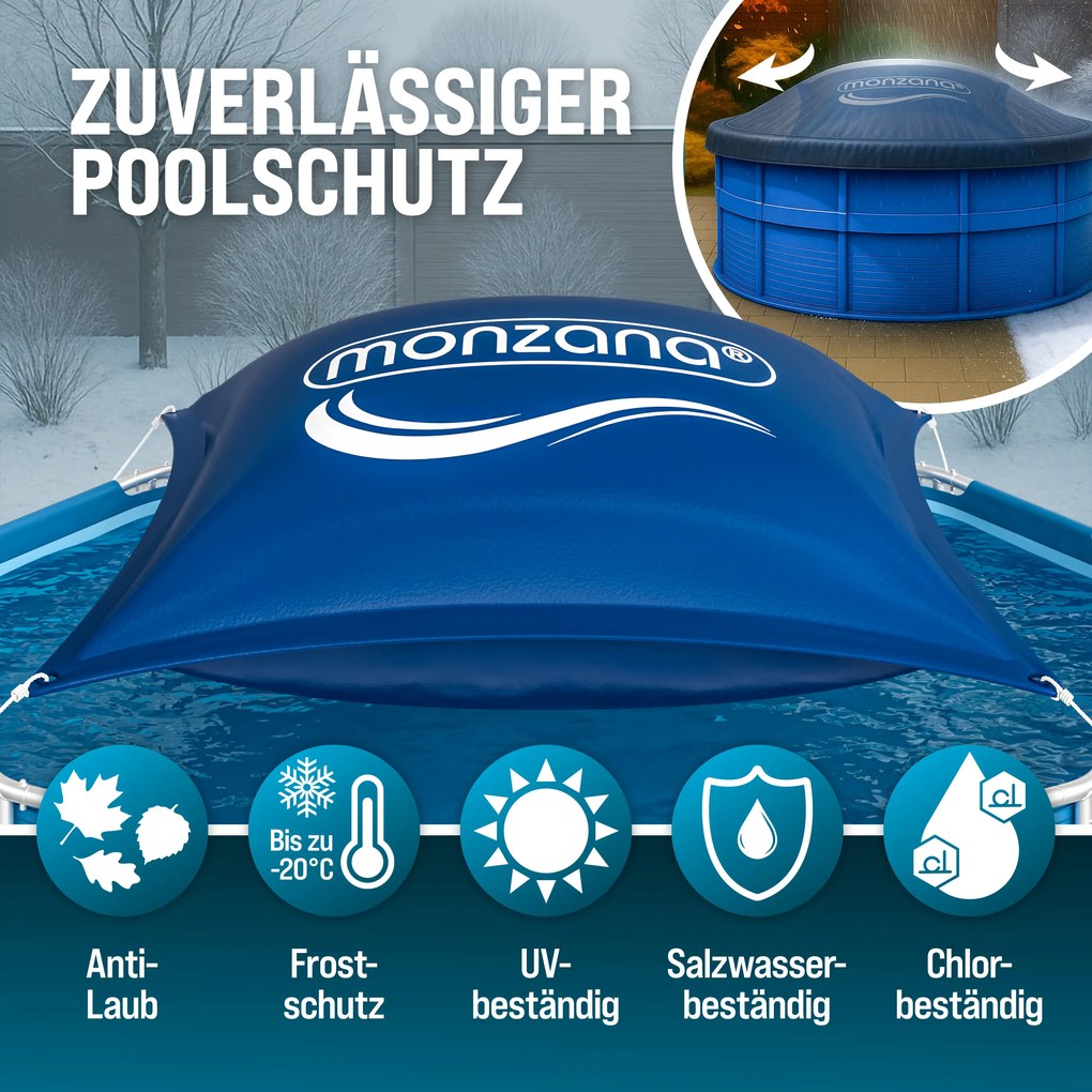 Conjunto de 4 almofadas para coberturas para piscina, 120 x 120 cm, -20 °C azuis