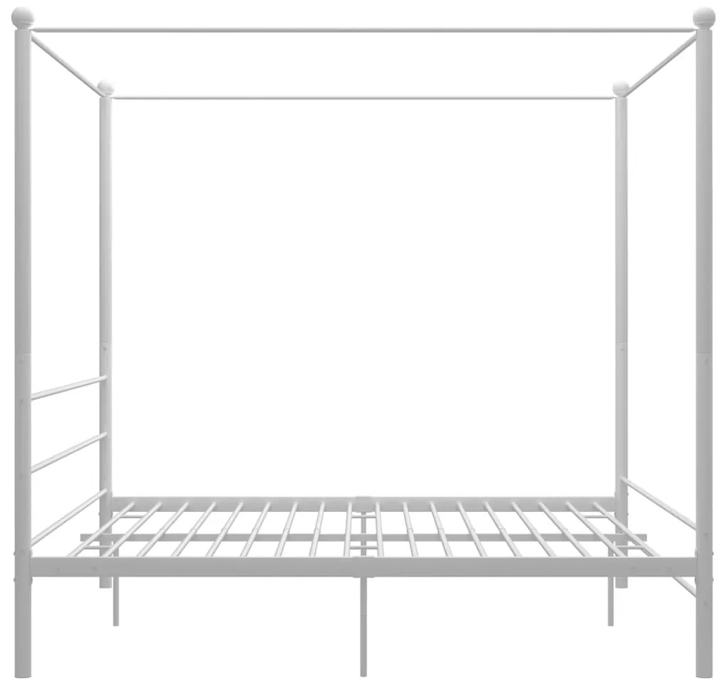 Estrutura de cama com dossel 180x200 cm metal branco