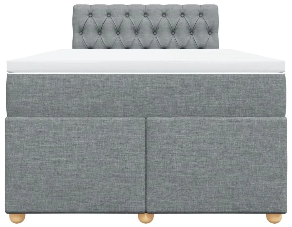 Cama boxspring com colchão 120x190 cm tecido cinzento-claro