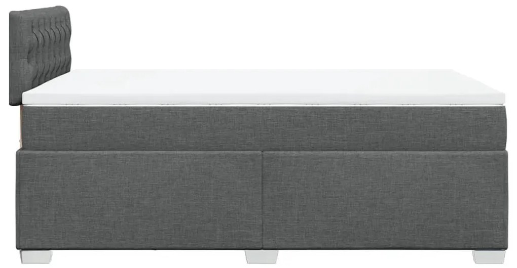 Cama boxspring com colchão 120x190 cm tecido cinzento-escuro