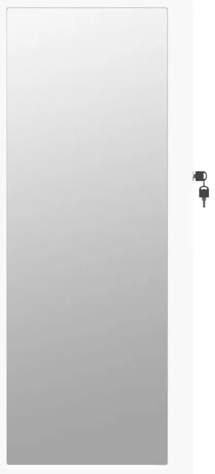 Móvel para joias de parede espelhado com luzes LED branco