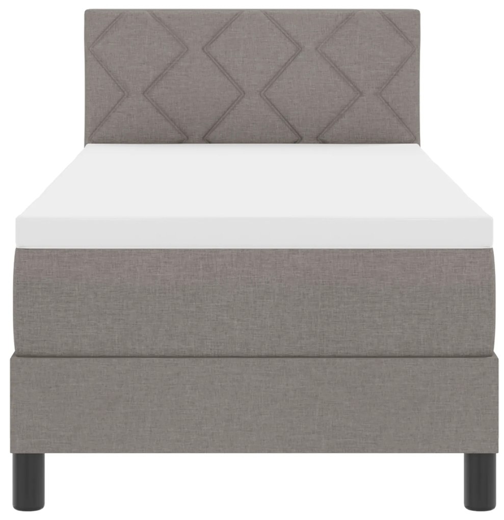 Cama Box Spring com Colchão Taupe 80x200 cm Tecido
