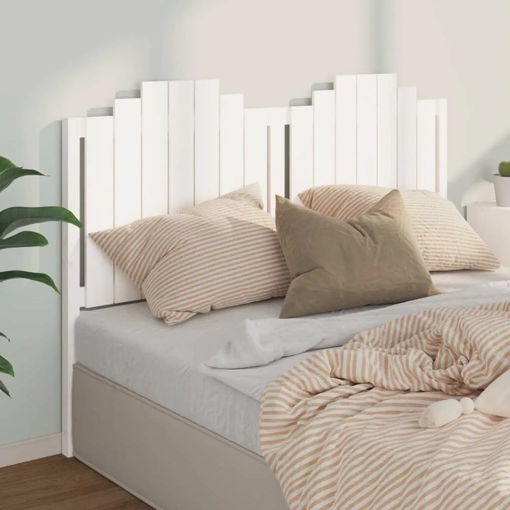 vidaXL Cabeceira de cama 156x4x110 cm pinho maciço branco