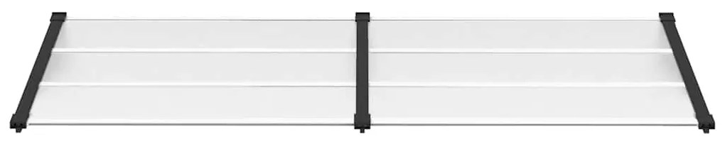 Toldo para porta 239x90 cm policarbonato preto/transparente