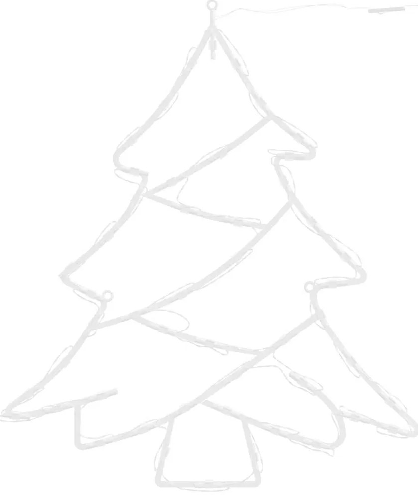Luzes de Natal silhueta da árvore 2 pcs 50 LEDs branco quente