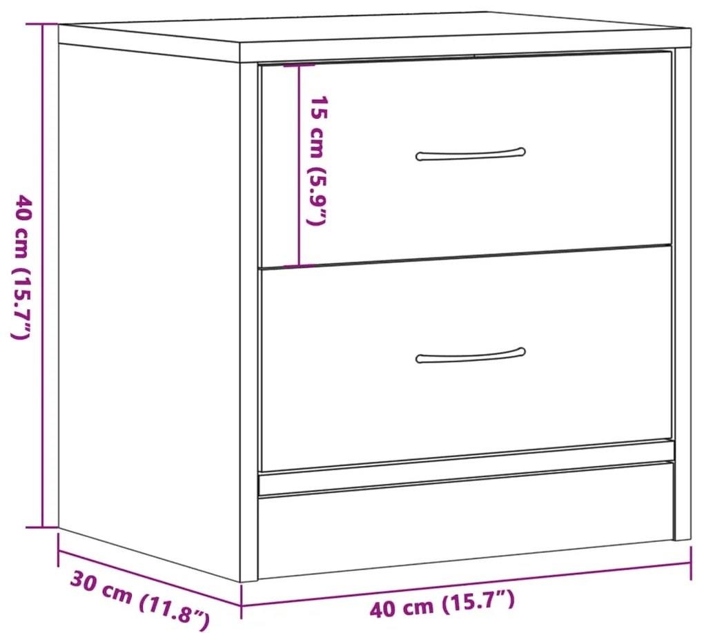 Mesa de cabeceira 2 pcs derivados de madeira carvalho artisiano