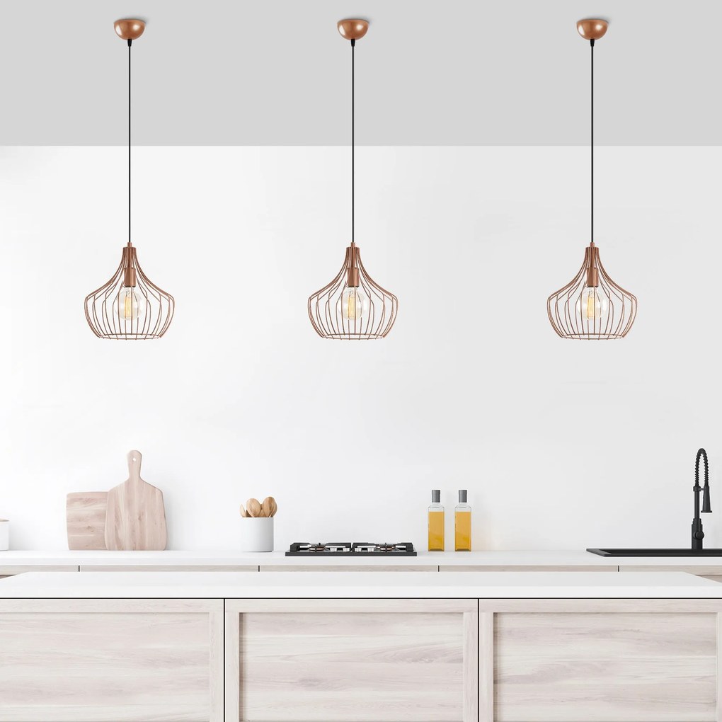Candeeiro Suspenso Mezopotamya – Cobre – 27 cm x 126 cm