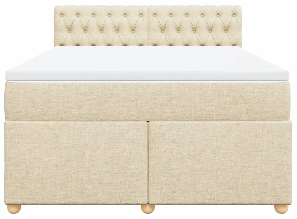 Cama com molas/colchão 140x200 cm tecido cor creme