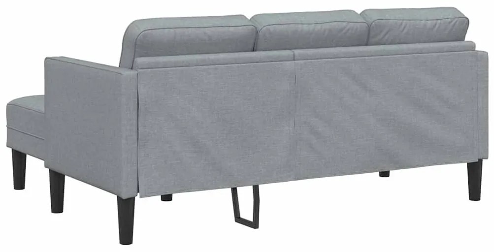 Sofá em L 3 lugares vidaXL Cinzento claro 160 cm em Tecido
